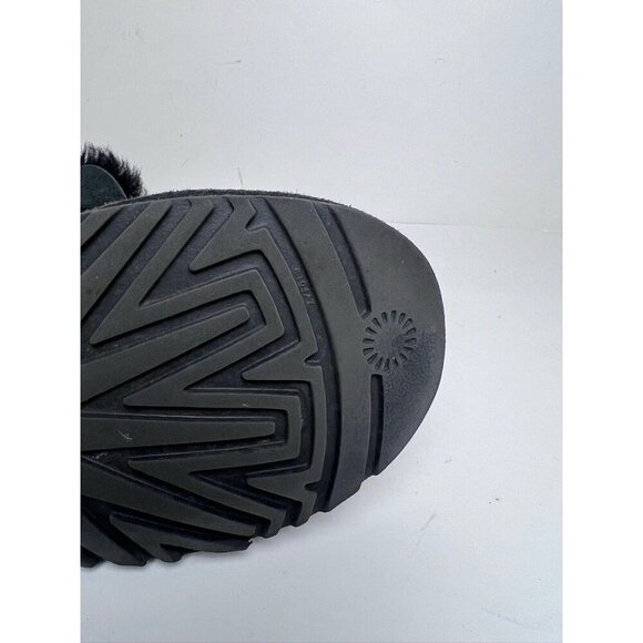 Ugg Gita Boot Genuine Shearling Asphalt Black Suede Size 7 Bow - Picture 9 of 10